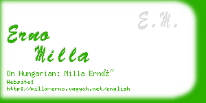 erno milla business card